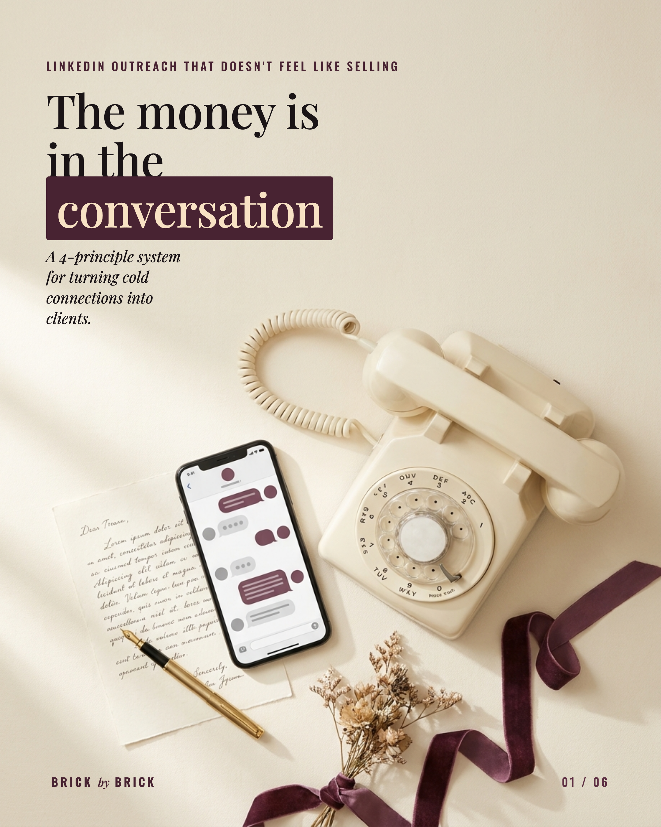 The money is in the conversation, a 4-principle DM system